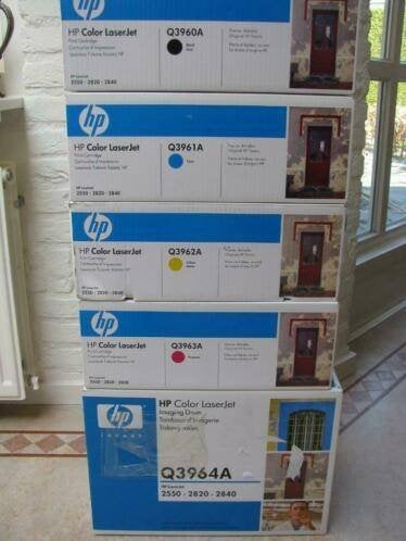 4 HP toners en drum (HP122A) voor de HP 2550-2820-2840 serie, Ophalen of Verzenden, Nieuw, Toner, HP (ORIGINEEL)