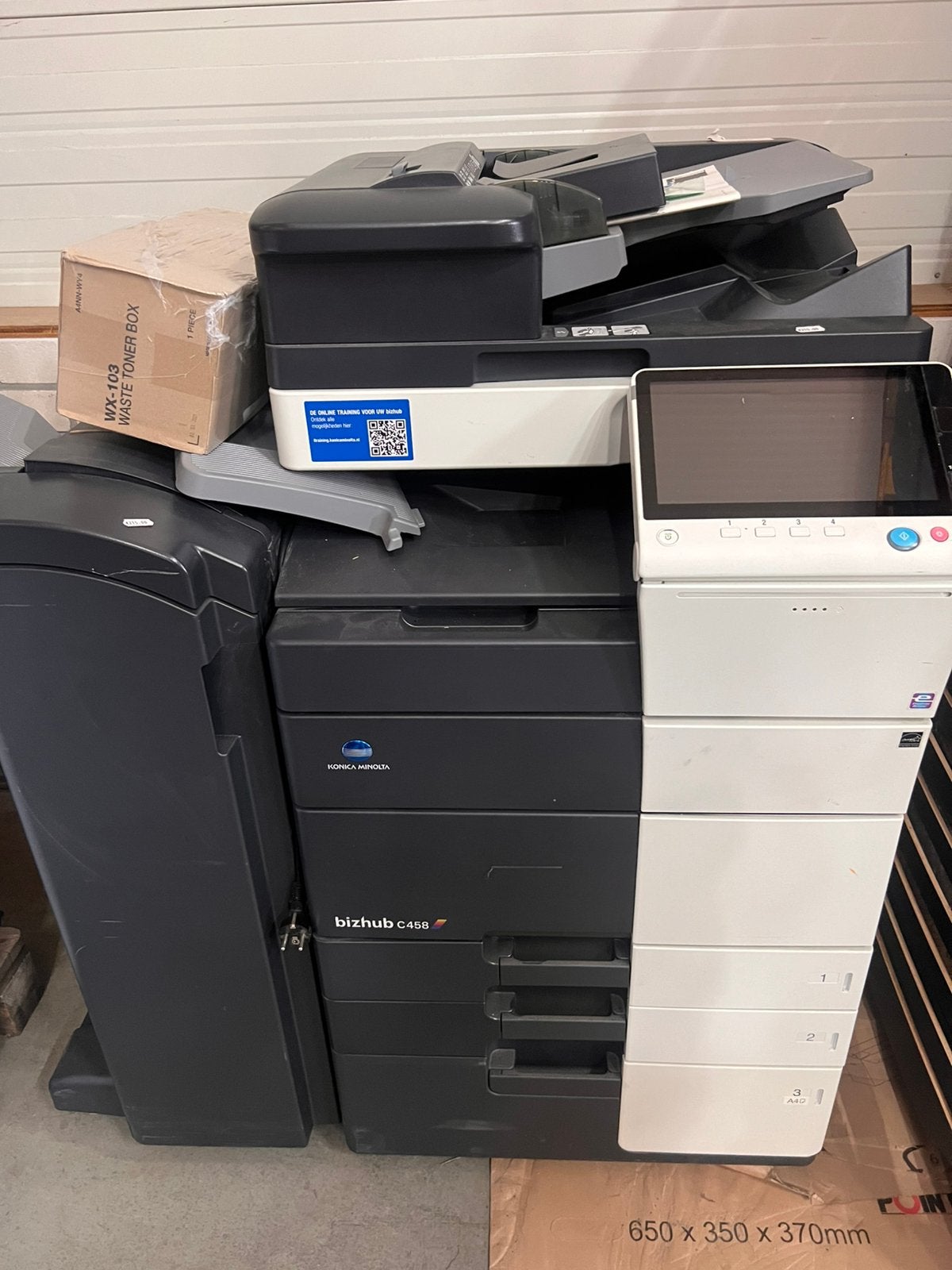 Konica Minolta bizhub C458 Prof.A3 kleurenprinter finisher, Computers en Software, Zo goed als nieuw, D, Scannen, Ophalen