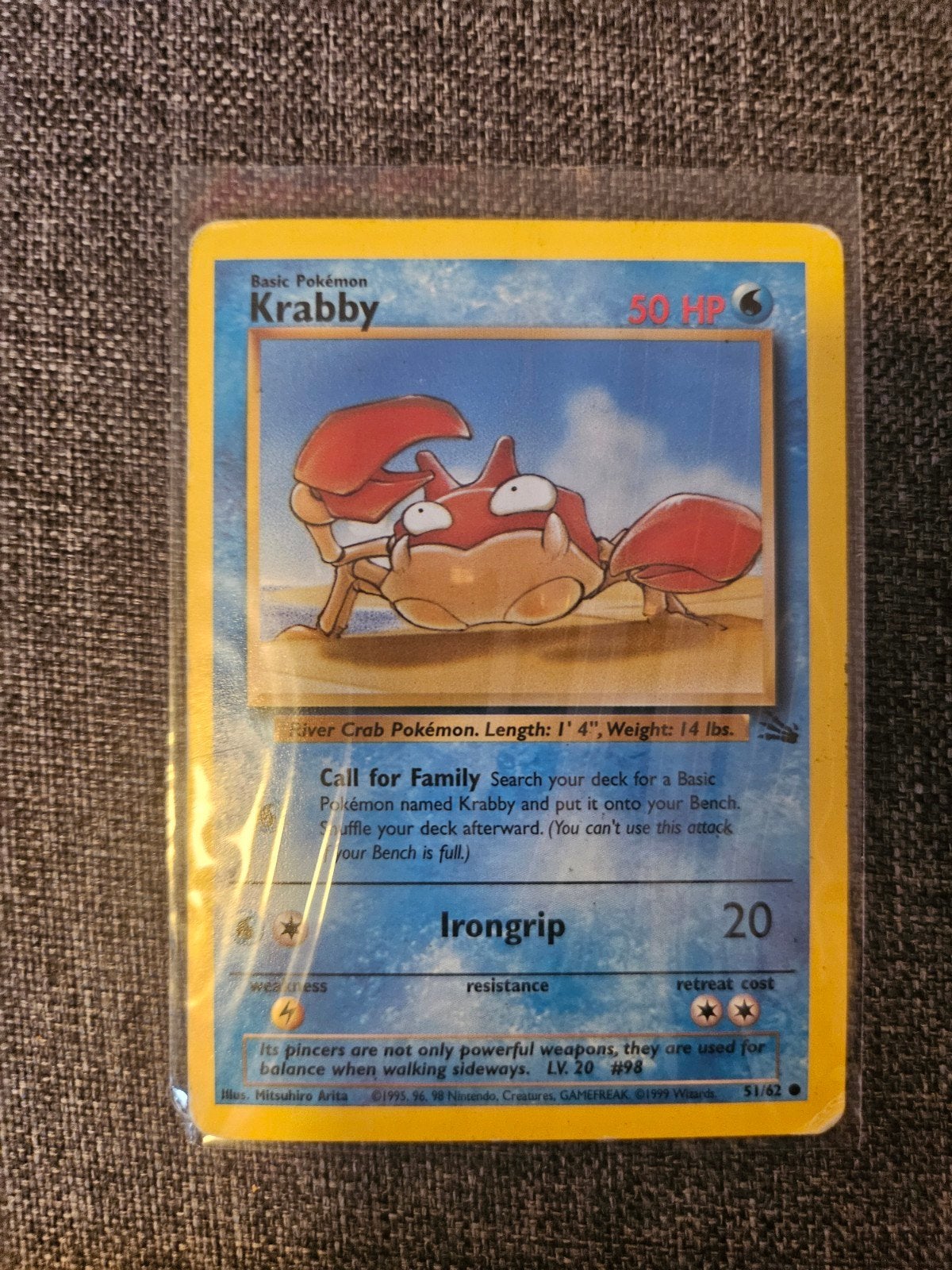 Krabby 51/62, Hobby en Vrije tijd, Verzamelkaartspellen | Pokémon, Ophalen of Verzenden, Gebruikt
