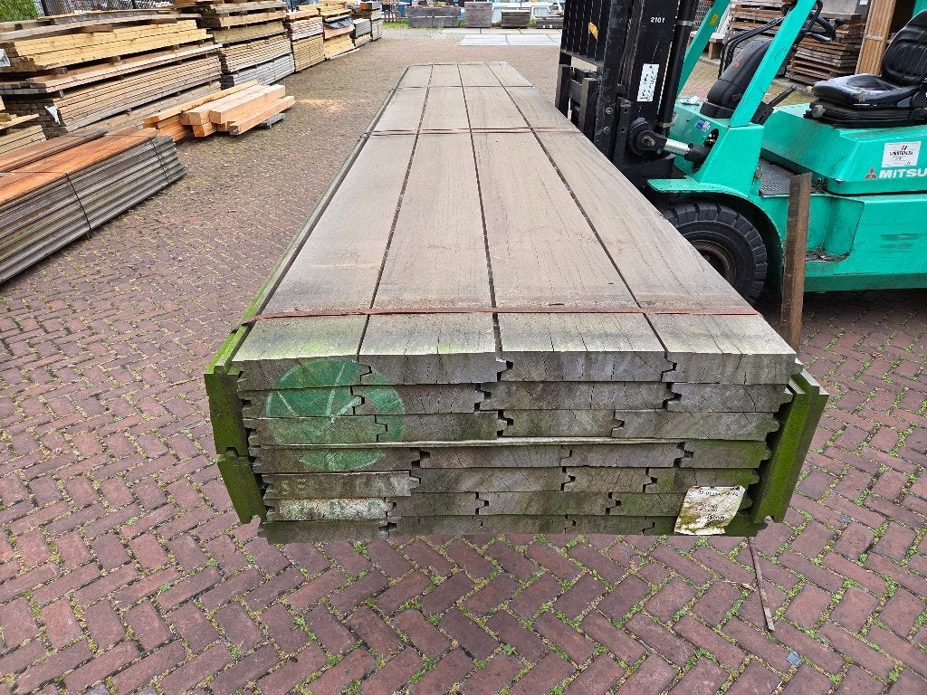 44.7 m2 Azobé hardhouten damwand 6 cm dik - nr: DW76, Ophalen, Planken, Nieuw, Hardhout