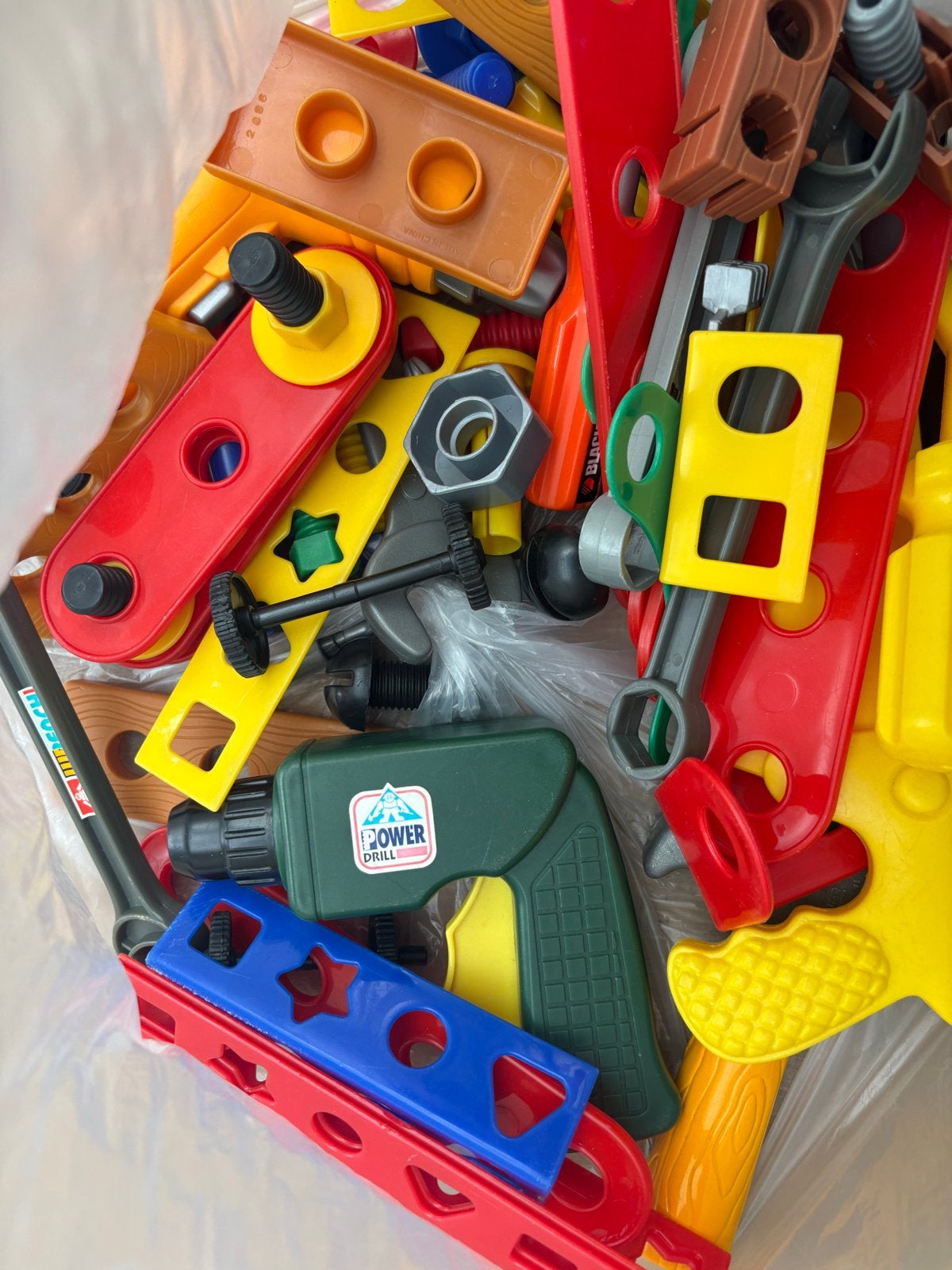 Grote tas vol gereedschap speelgoed voor kinderen, Ophalen of Verzenden, Gebruikt, Bouwen