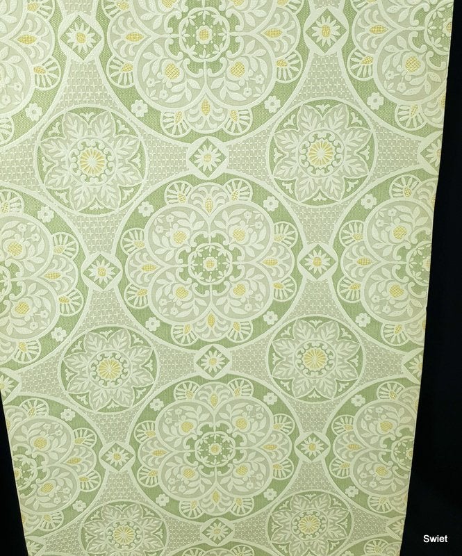 13123 klassiek medaillon behang met reliëf en patroon swiet, Verzenden, Groen