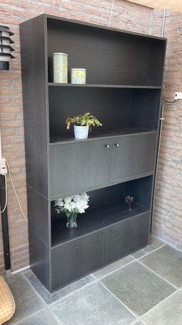 Kast met open vakken en deuren, Huis en Inrichting, Ophalen, Gebruikt, 100 tot 150 cm, 200 cm of meer