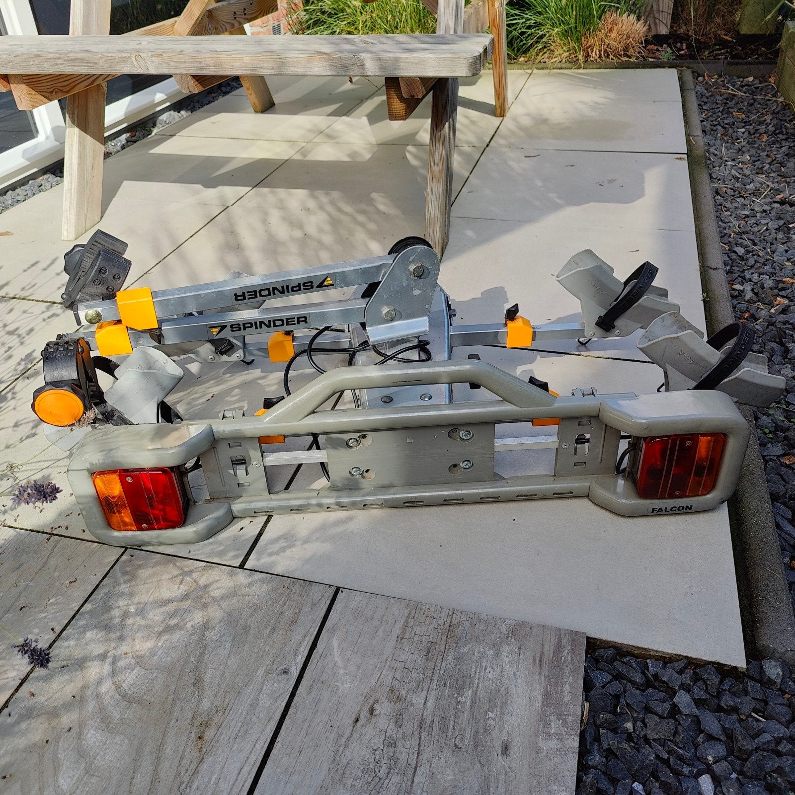 Spinder Falcon RC 2 FN Fietsendrager voor 2 fietsen, Auto diversen, Ophalen, Gebruikt, Brede banden, 2 fietsen