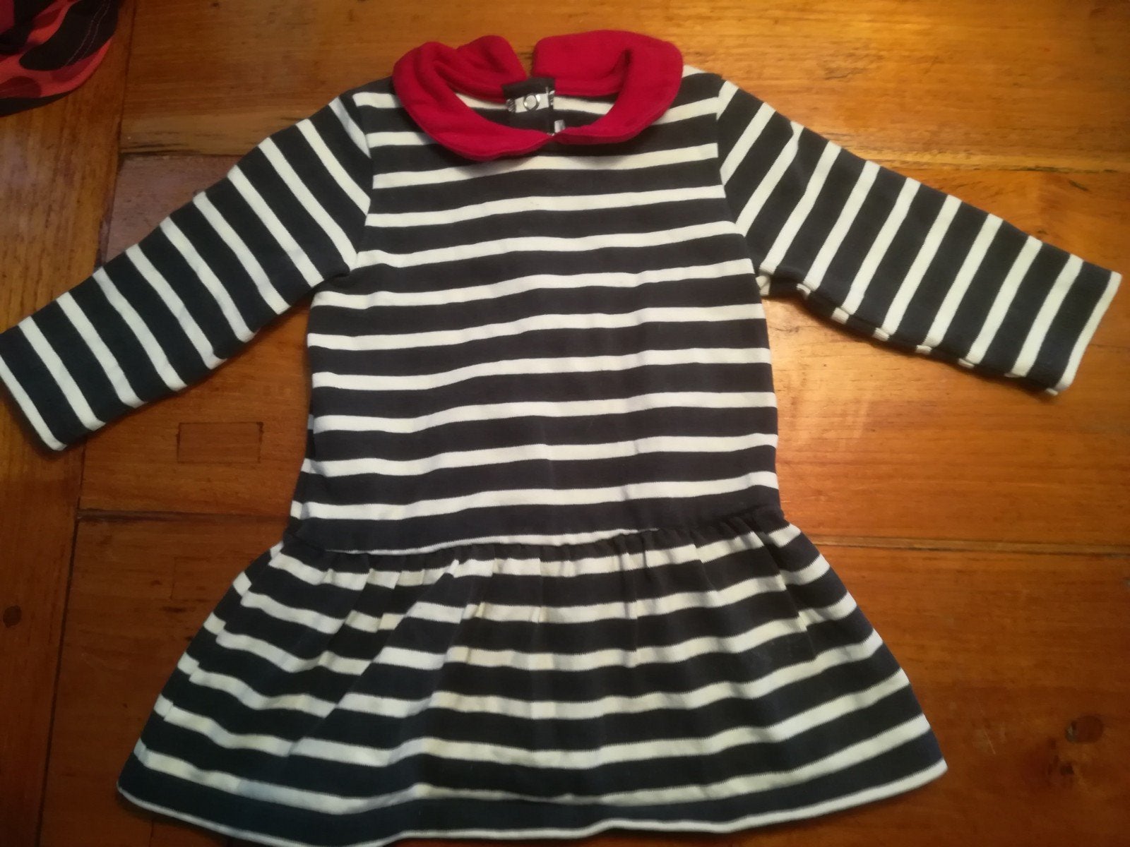 Petit bateau bretons gestreept jurkje 12m/74cm., Ophalen of Verzenden, Meisje, Jurkje of Rokje