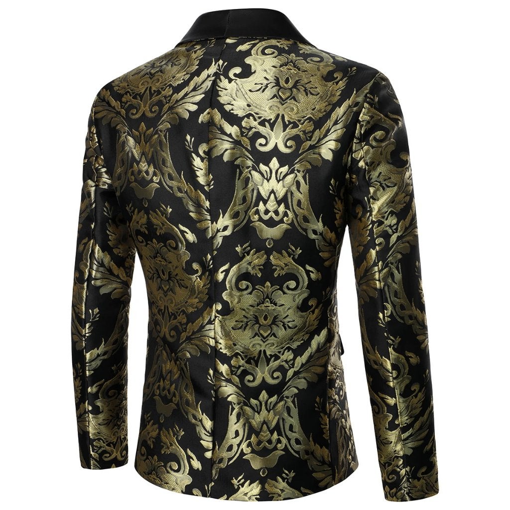 Heren zwart goud colbert zwarte gouden blazer jasje barok, Verzenden, Nieuw, Overige maten, Meerkleurig