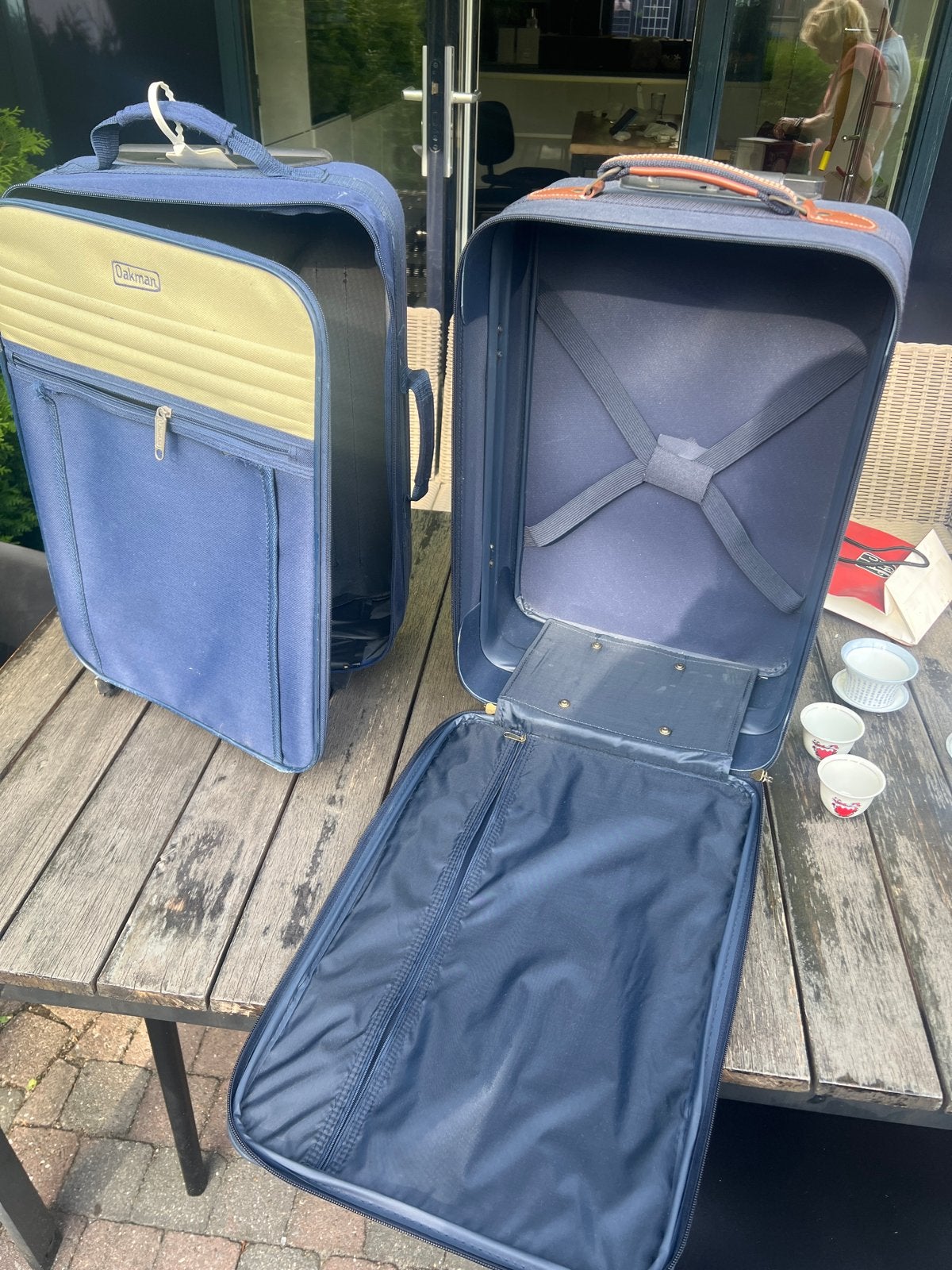 Set van 2 gebruikte koffers met wieltjes Ophalen, Sieraden, Tassen en Uiterlijk, Ophalen, Overige materialen, Gebruikt, 50 tot 60 cm