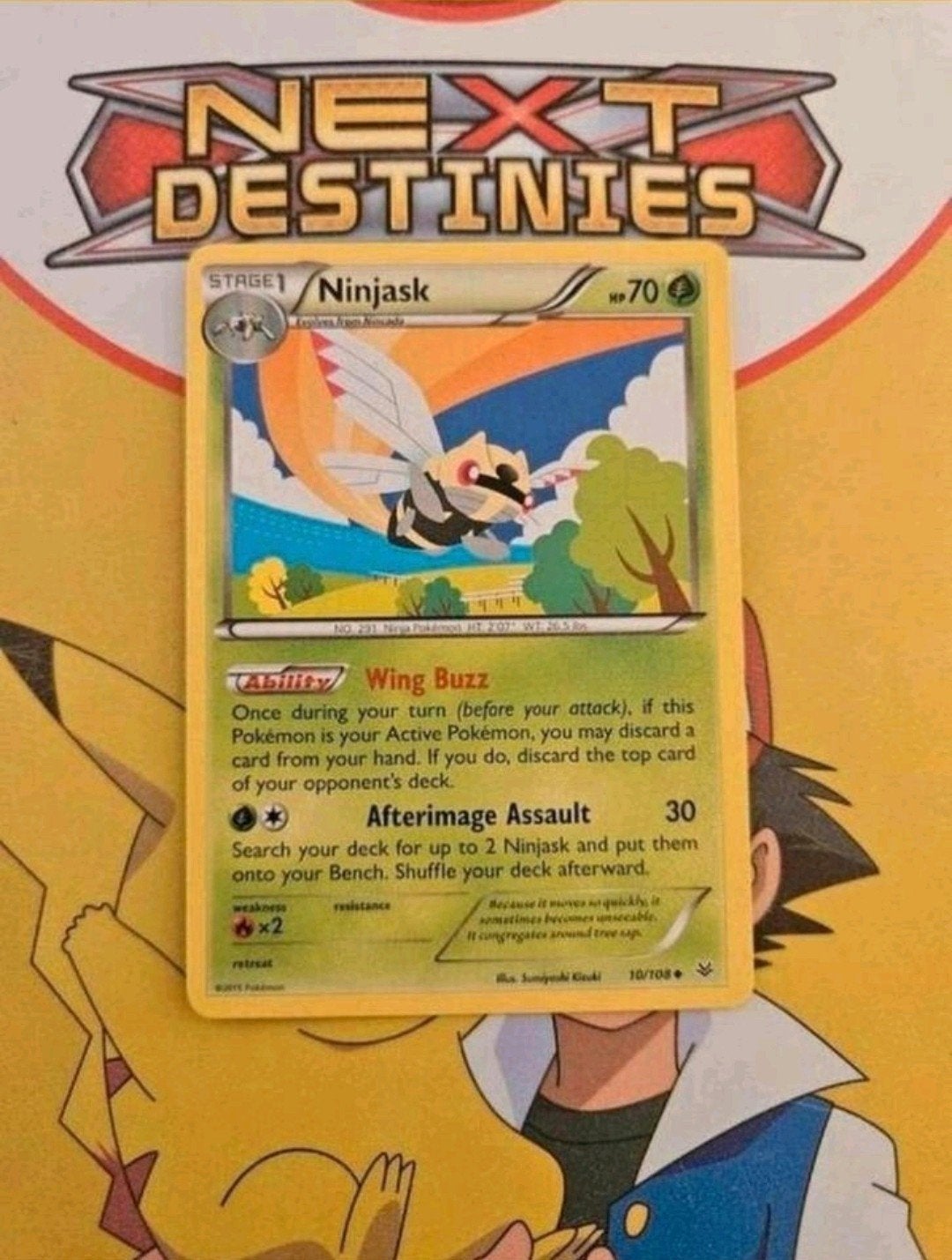 Ninjask 10/108 XY Roaring Skies pokemon kaart, Ophalen of Verzenden, Zo goed als nieuw, Losse kaart