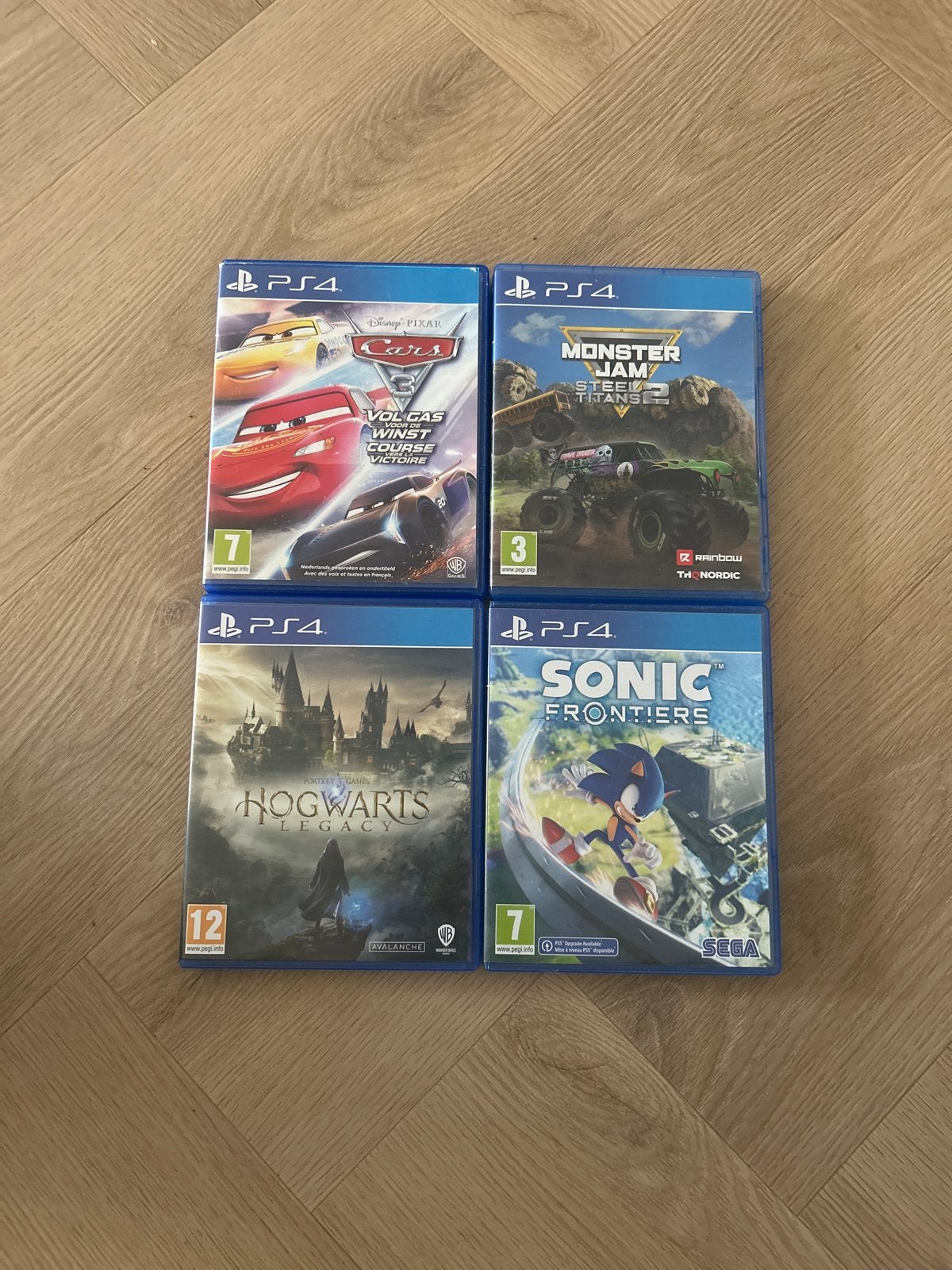 PS4 Games: Cars 3, Monster Jam, Hogwarts Legacy, Sonic Front, Spelcomputers en Games, Ophalen, Overige genres, 1 speler, Zo goed als nieuw