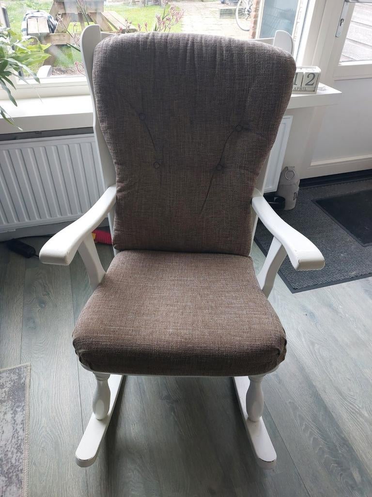 Schommelstoel, Huis en Inrichting, Stoelen, Ophalen, Gebruikt, Klassiek, Comfortabel, Wit