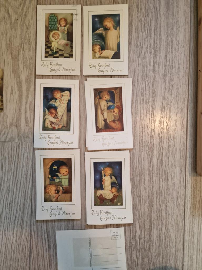 Kerstkaarten oude, Verzamelen, Foto's en Prenten, Ophalen of Verzenden, Gebruikt