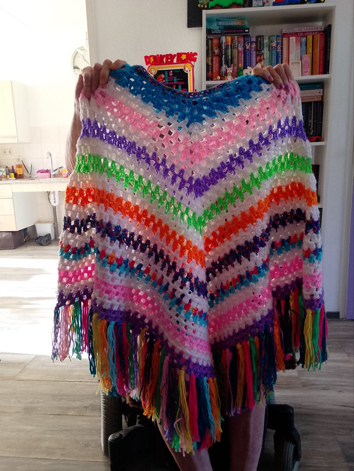Handgemaakte kleurrijke gehaakte poncho's, Handgemaakt, Ophalen of Verzenden, Nieuw