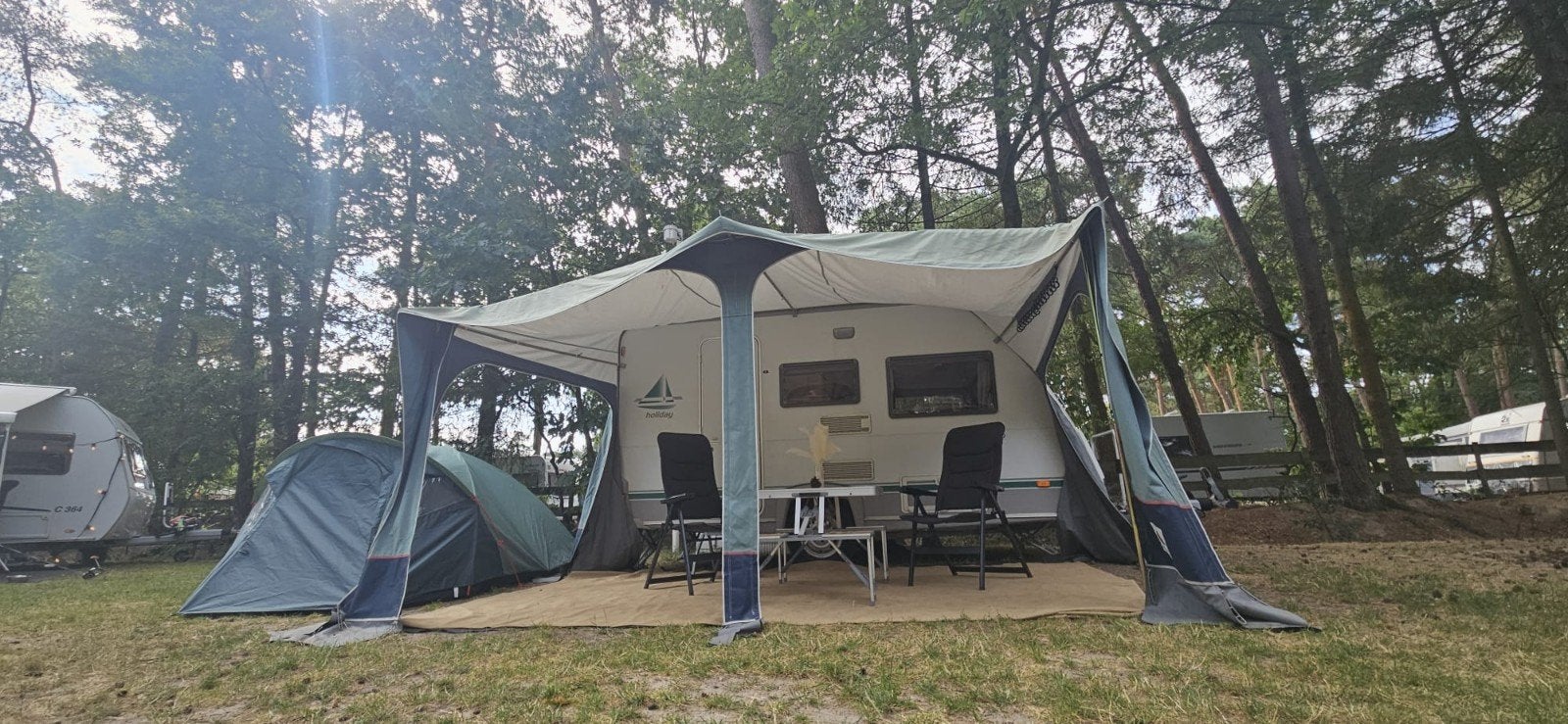 Dorema voortent omloopmaat 11 met stalen frame 25mm, Caravans en Kamperen, Ophalen, Gebruikt