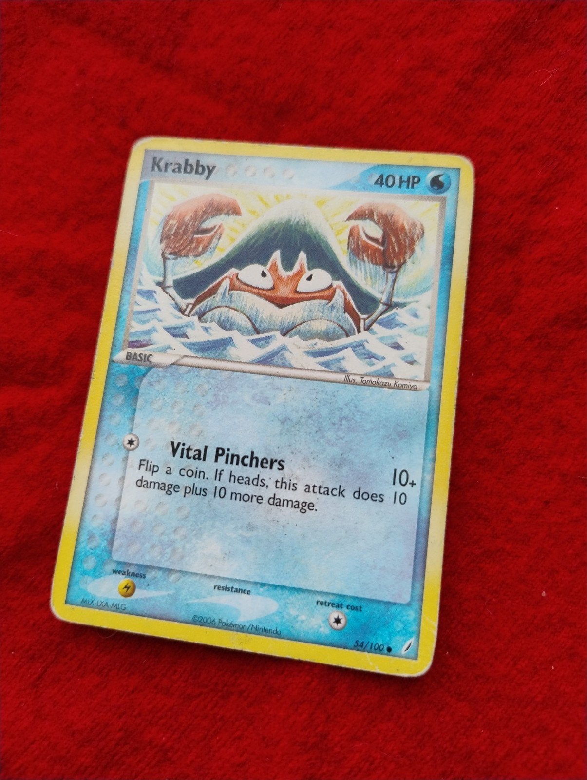 Krabby Pokémon Kaart 54/100 - 2006 Nintendo, Ophalen of Verzenden, Gebruikt, Losse kaart