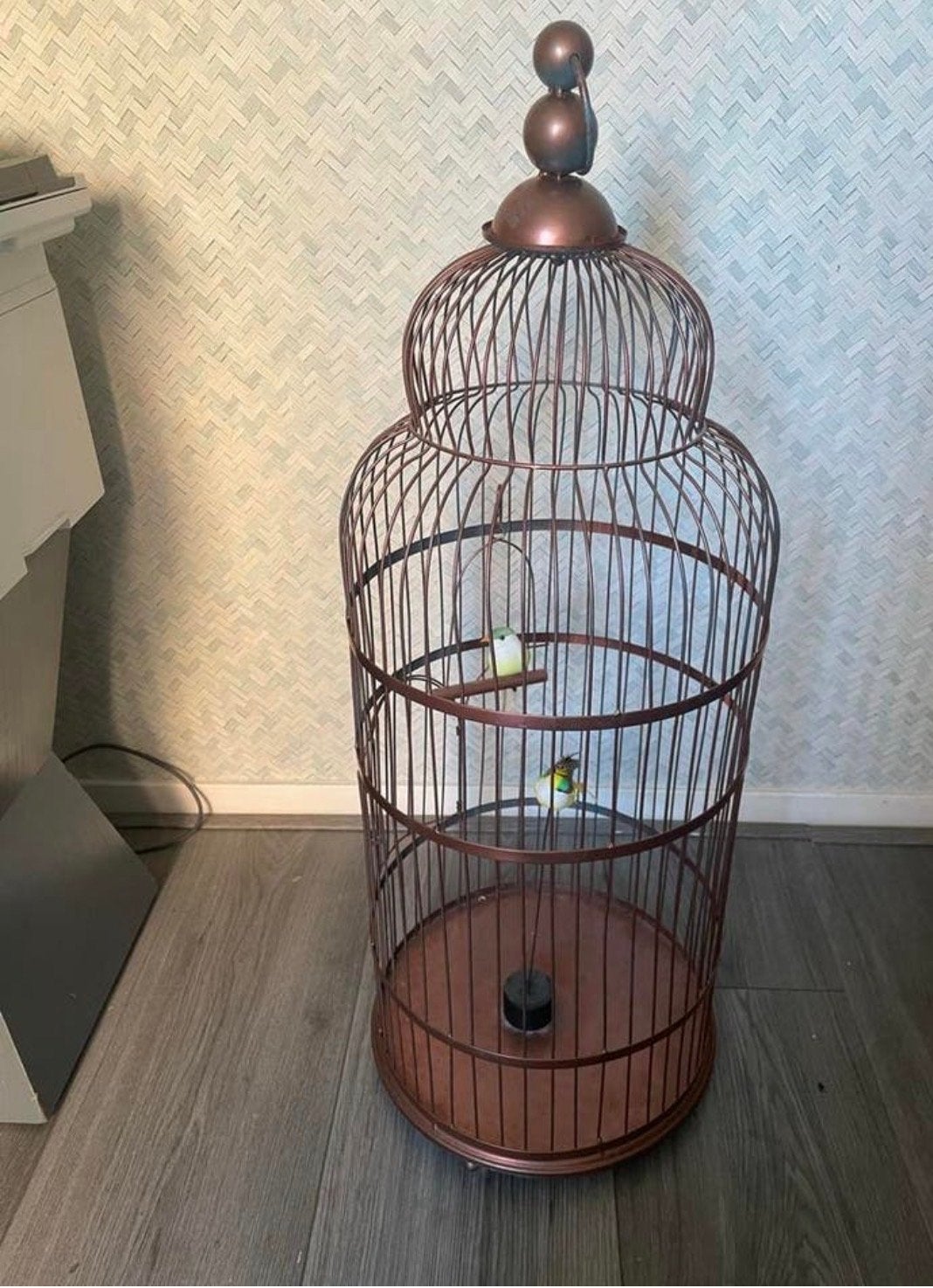 Grote decoratieve vogelkooi - Klassiek/Vintage metaal, Ophalen, Gebruikt, Klassiek, Metaal