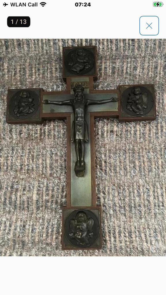 Crucifix antiek met Engelen, erg mooi!!!, Antiek en Kunst, Antiek | Religie, Ophalen of Verzenden