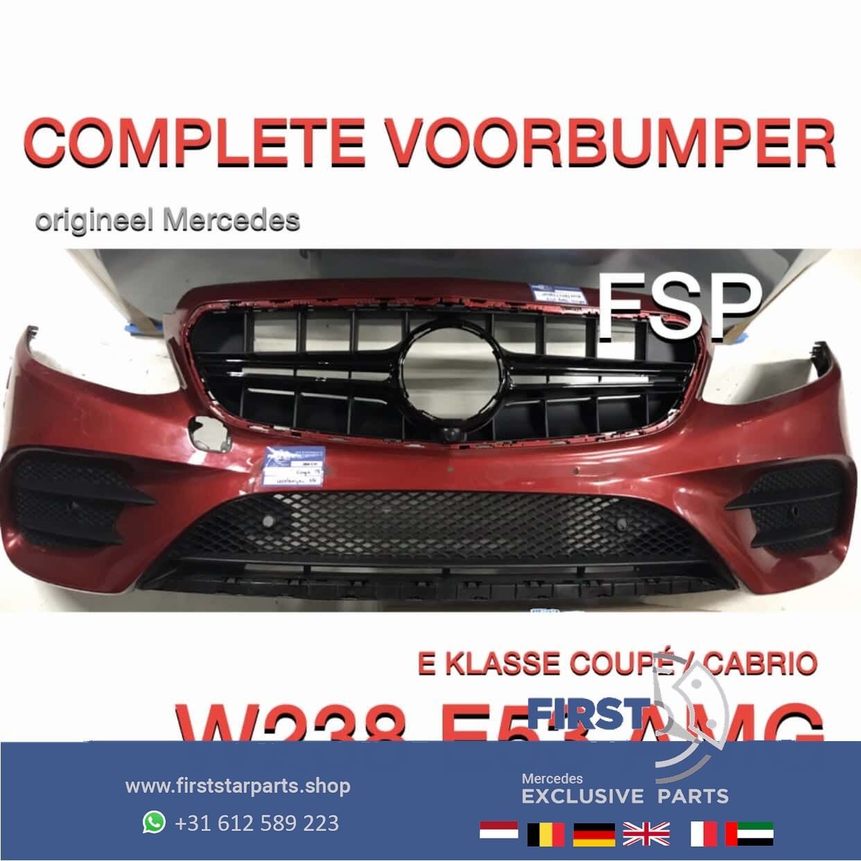 W213 C238 AMG VOORBUMPER Mercedes E Klasse COUPÉ CABRIO E43, Gebruikt, -, Voor, Ophalen of Verzenden