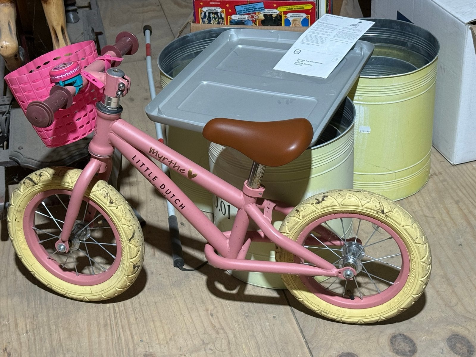 Little Dutch Loopfiets Roze - Met Naam Myrthe, Ophalen of Verzenden, Gebruikt, Loopfiets