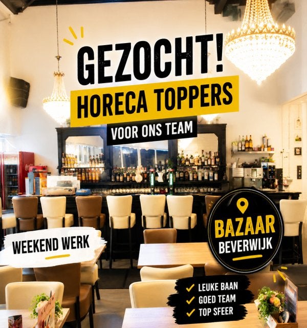 Horecamedewerker Brasserie (Weekend) De Bazaar Beverwijk, Overige uren, Overige niveaus, Starter, Geschikt als bijbaan