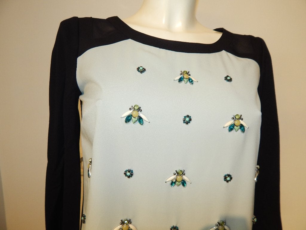 Karen Millen top bijen werk van kraaltjes kleur voorkant S, Verzenden, Zo goed als nieuw, Korte mouw, Maat 36 (S)