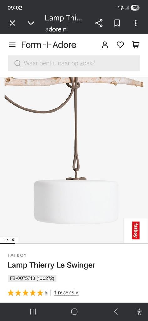 Fatboy  Thierry le swinger tuinlamp, Kunststof, Minder dan 50 watt, Accu, Nieuw