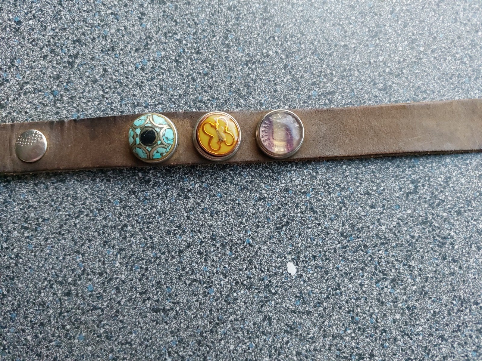 Noosa dubbele leren armband met chuncks, Ophalen of Verzenden, Bruin, Leer