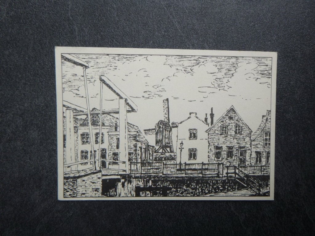 Brielle, Slagveld tekening A. Biesheuvel  kunst, Verzenden, 1980 tot heden, Gelopen, Zuid-Holland