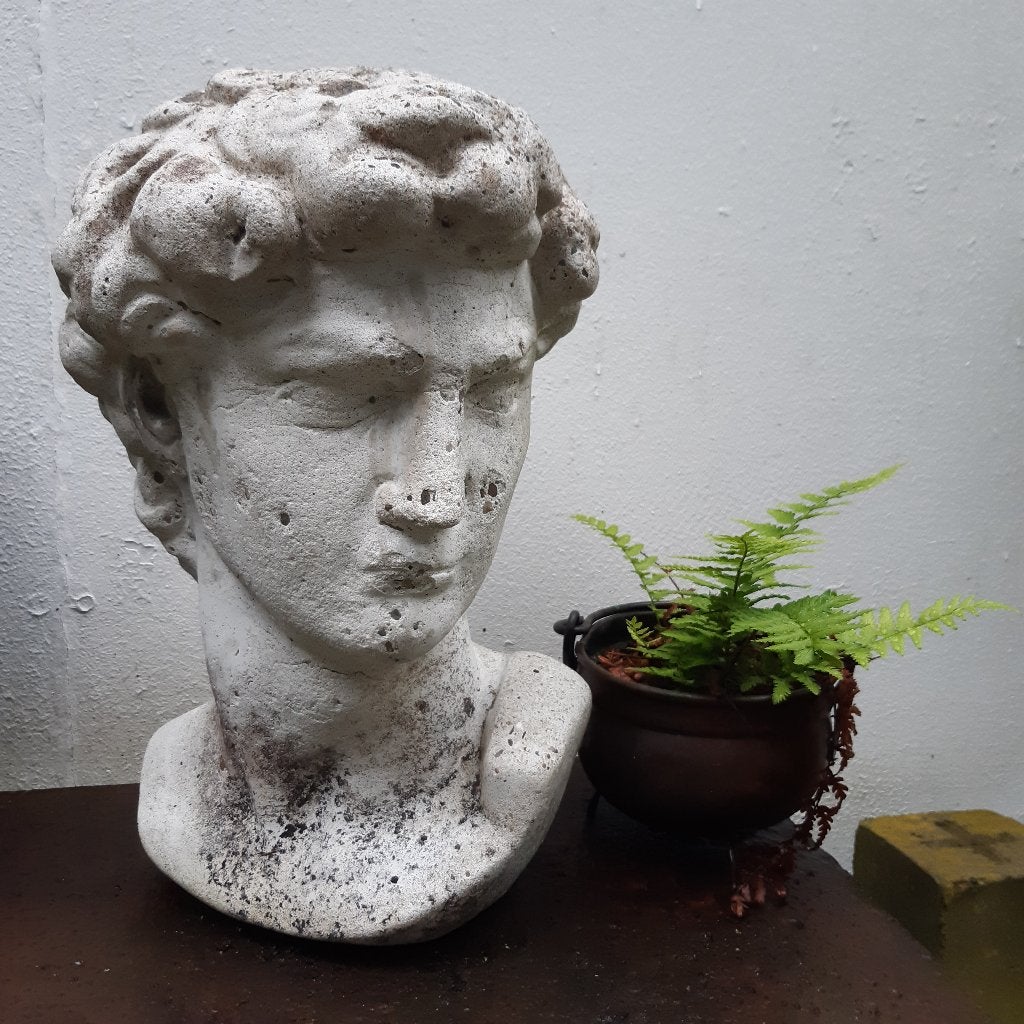 Apollo sculptuur van massief steen., Ophalen, Weerbestendig, Buste, 20 - 50 cm