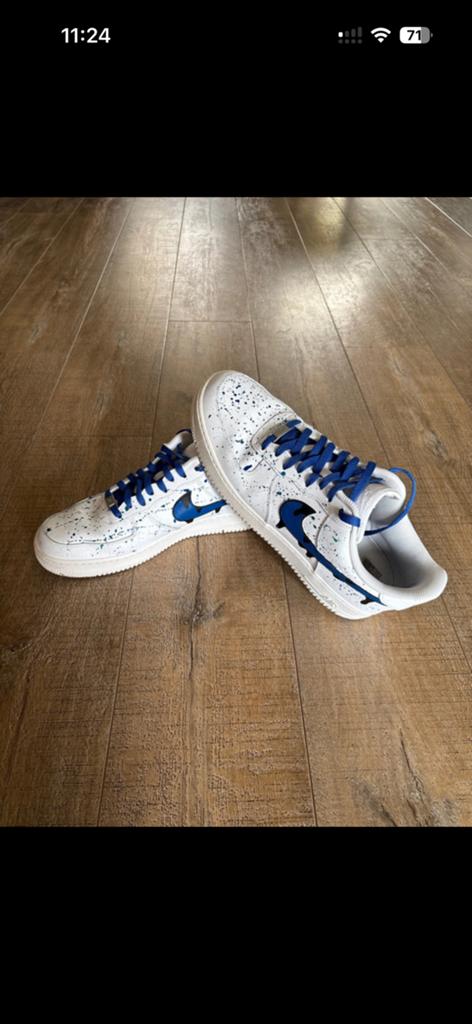 Nike Air Force 1 Drip Splatter Custom Made, Verzenden, Wit, Sneakers of Gympen, Zo goed als nieuw