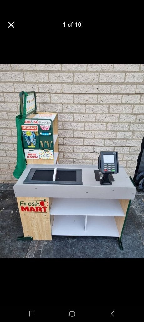 mellisa en doug Houten speelgoed supermarkt/kassa met access, Ophalen, Gebruikt, Meubelstuk of Keukentje