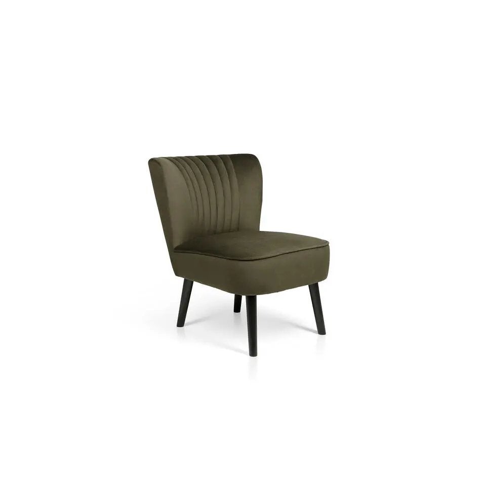 Velvet Fauteuil Olijfgroen - Nieuw in Doos, Ophalen, 75 tot 100 cm, Stof, 50 tot 75 cm