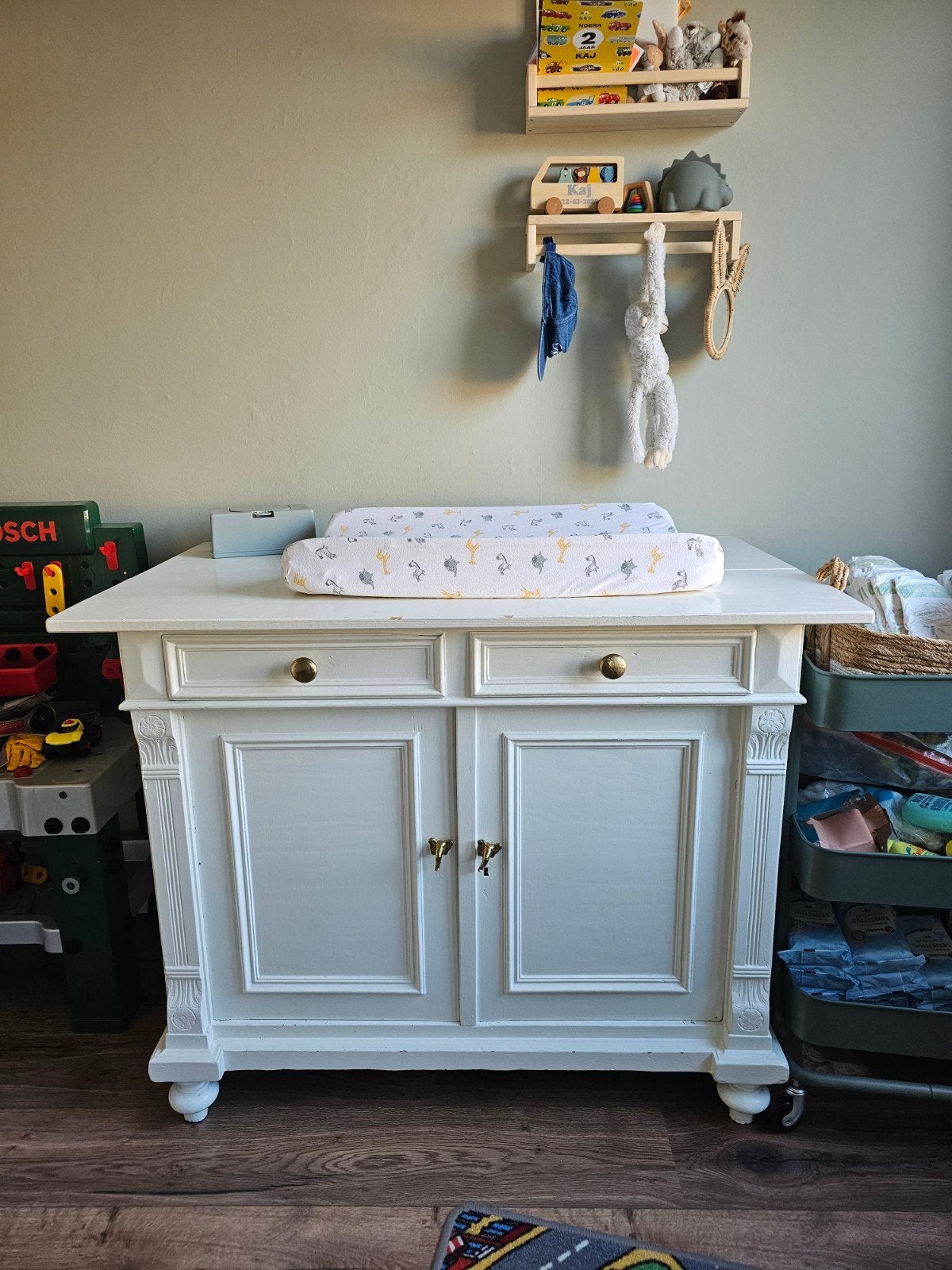 Vintage kast gebruikt als commode., Ophalen, Minder dan 50 cm, 100 cm of meer, 105 cm of meer