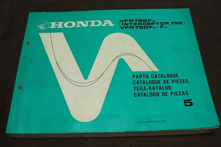 Honda VFR750 F Interceptor 1988 motorcycle parts catalogue, Motoren, Ophalen of Verzenden, Honda