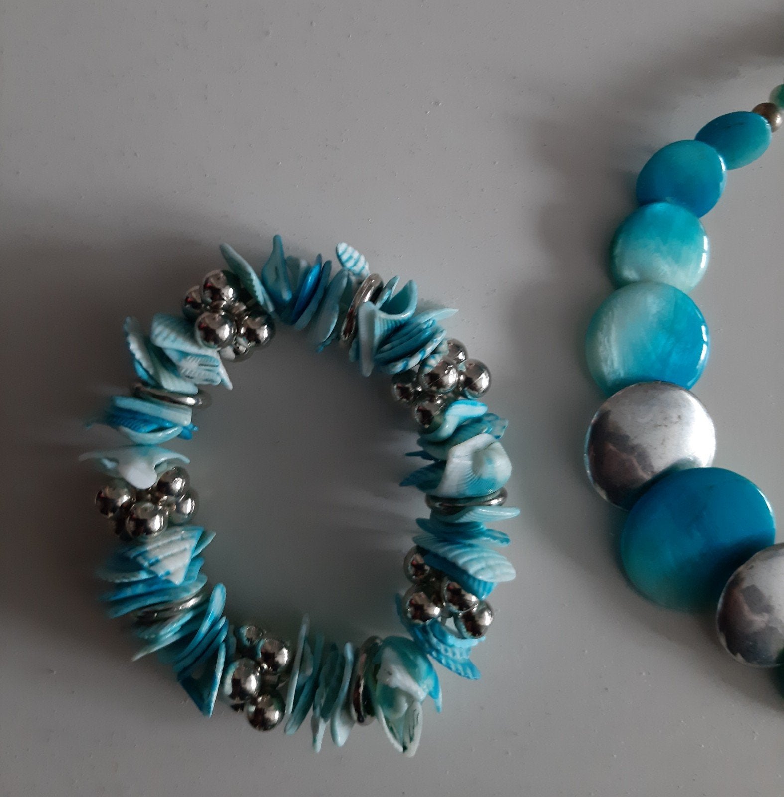 2 Sets Sierlijke Kettingen met Armband 10 Per Stuk, Overige materialen, Gebruikt, Blauw, Ophalen of Verzenden