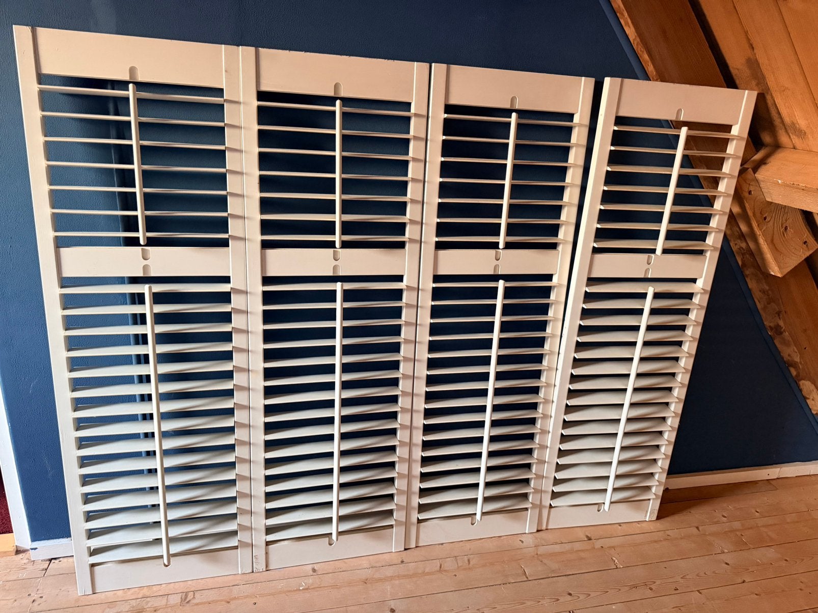 Lage houten shutters te koop., Minder dan 50 cm, Gebruikt, 100 tot 150 cm, Ophalen of Verzenden