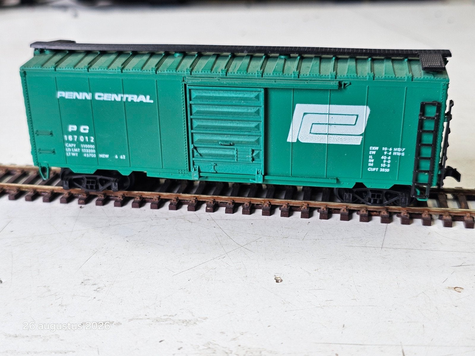 Modeltrein HO boxcar wagon USA Penn Central zgan, Overige merken, Gelijkstroom, Wagon, Ophalen of Verzenden