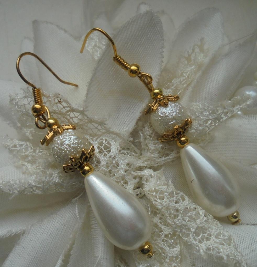 handwerk oorbellen, Overige materialen, Hangers, Verzenden, Wit