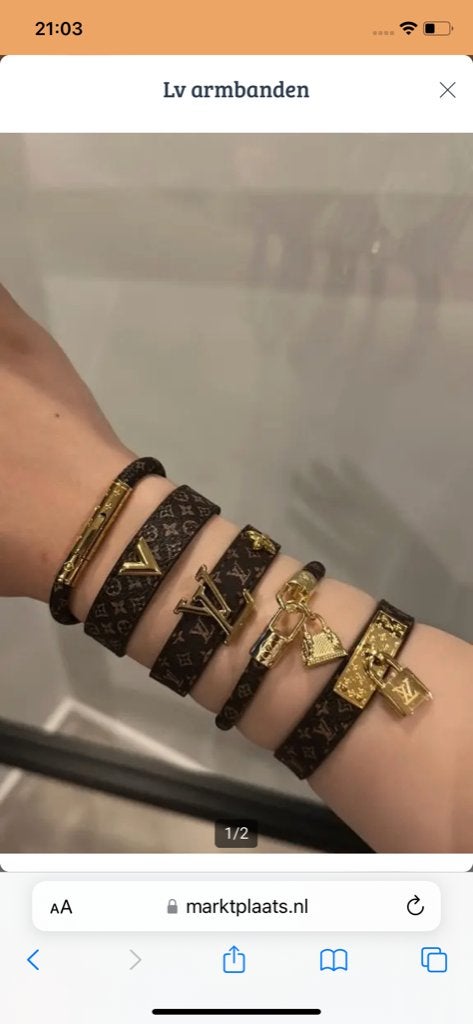 Lv armbanden, Ophalen of Verzenden, Nieuw, Zwart, Leer