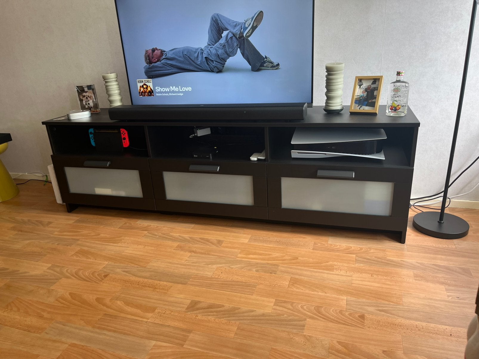 mooie zwarte tv meubel, Huis en Inrichting, Kasten | Televisiemeubels, Ophalen, Zo goed als nieuw, 25 tot 50 cm, Minder dan 100 cm