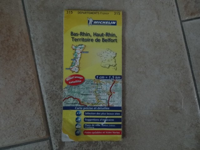 michelin wegenkaart 315 Rijn, Vogezen, Colmar, Belfort, Rijn, Boeken, Gelezen, Ophalen of Verzenden, Landkaart, 2000 tot heden