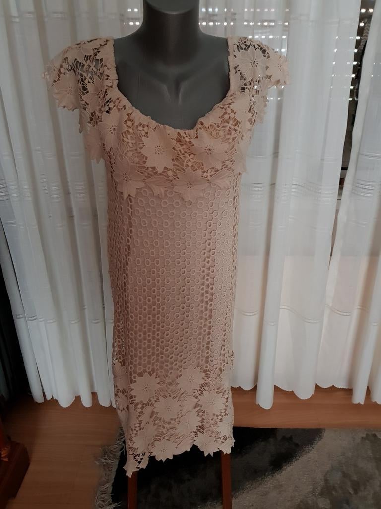 Nieuwe Roze Kanten Jurk Ibiza Stijl - Strapless te dragen, Maat 42/44 (L), Nieuw, Ophalen of Verzenden, Roze