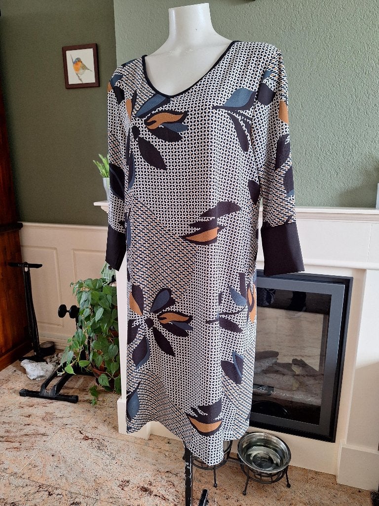 La Fee Maraboutee mooie print jurk 42 L, La Fee Maraboutee, Verzenden, Zwart, Maat 42/44 (L)