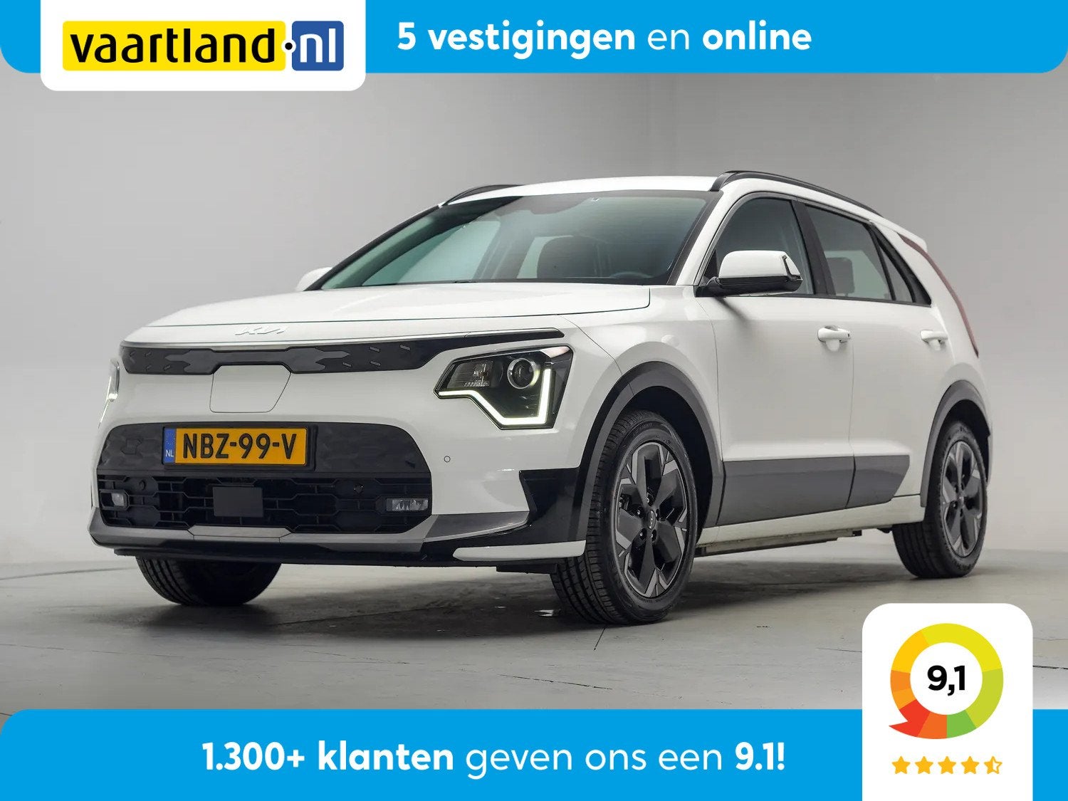 Kia e-Niro DynamicLine 64.8 kWh 3-fase [ Navi Apple/Android, Auto's, Automaat, 8 kWh, 0 cilinders, Gebruikt