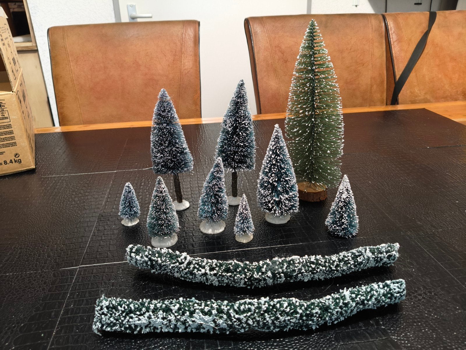 set kerstbomen en heggen voor kerstdorp, Ophalen of Verzenden, Zo goed als nieuw