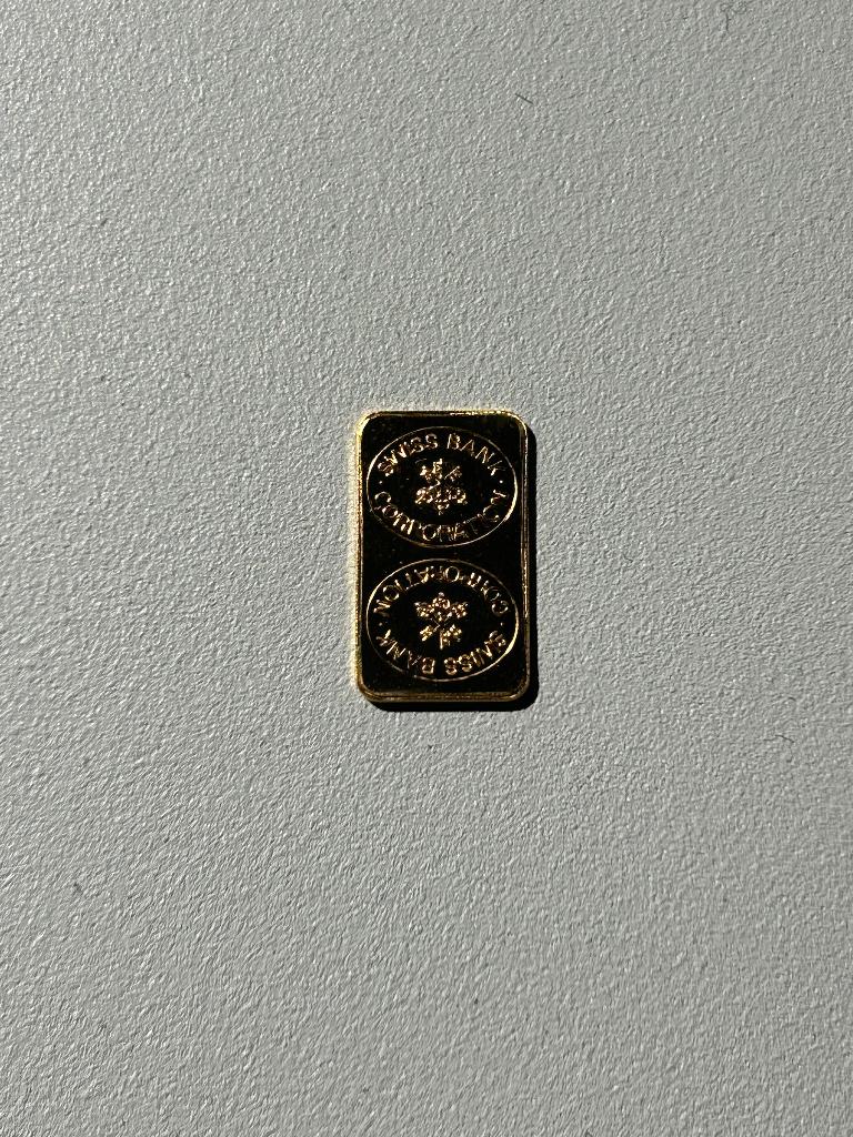 1 gram goud baartje Swiss Bank Corporation, Ophalen of Verzenden, Goud