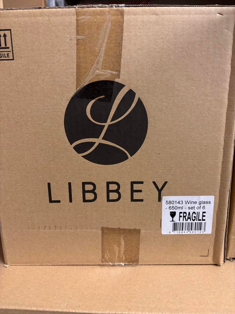 Libbey wijnglazen 650ml - set van 6, Glas of Glazen, Nieuw, Ophalen of Verzenden, Glas