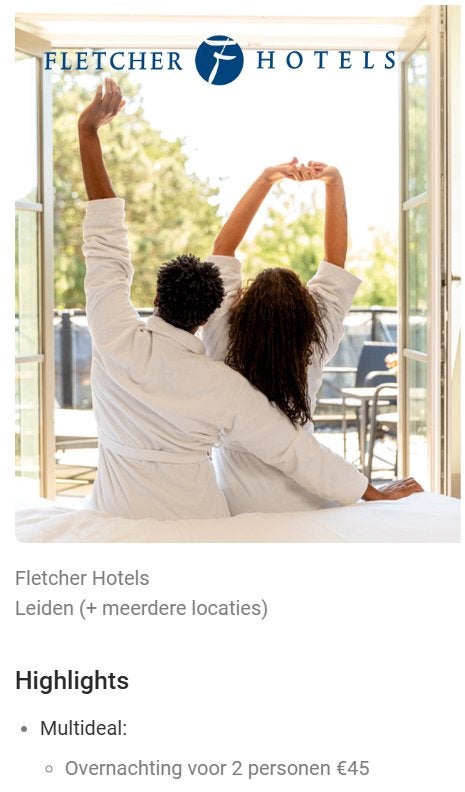fletcher hotel, Twee personen, 1 overnachting