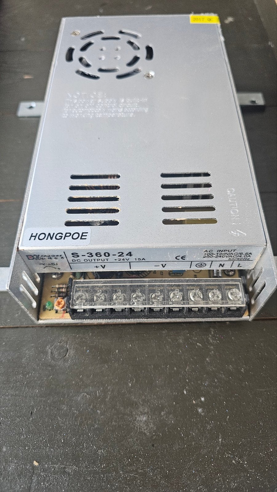HONGPOE S-360-24 DC Voeding 24V 15A, Ophalen of Verzenden, Gebruikt
