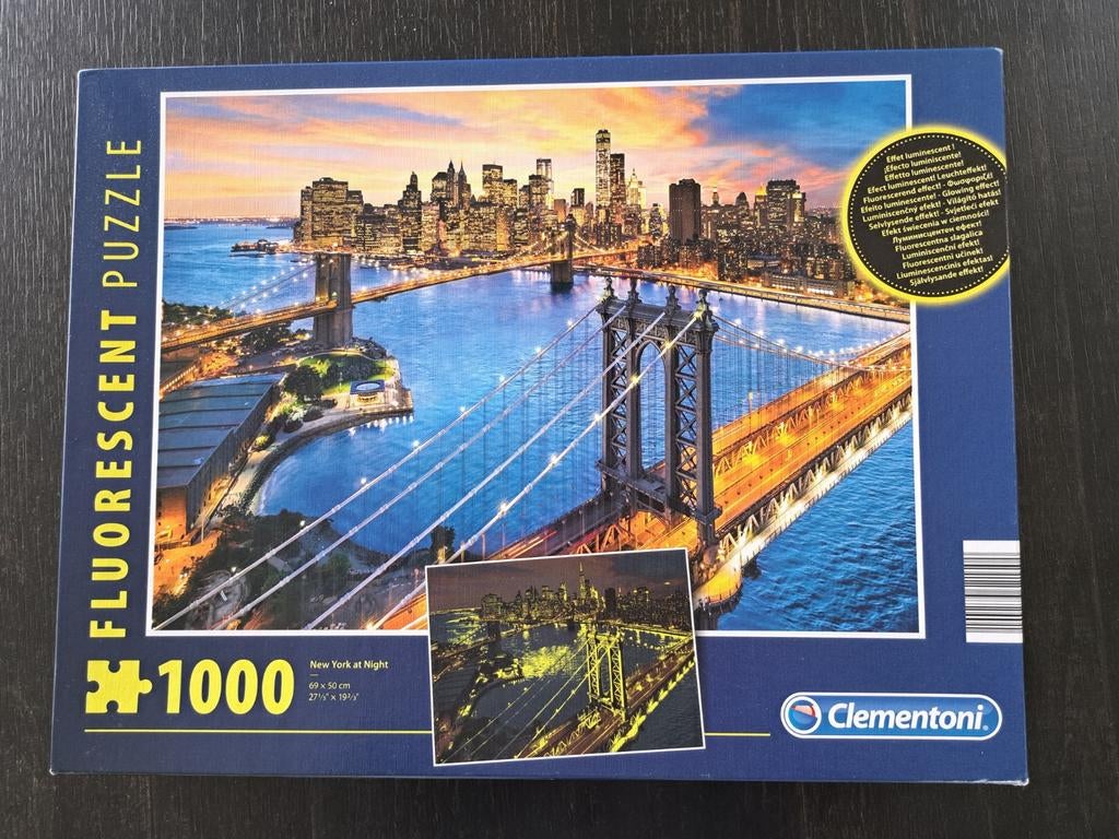 Clementoni Fluorescent Puzzel 1000 stukjes New York, Ophalen, 500 t/m 1500 stukjes, Gebruikt, Legpuzzel