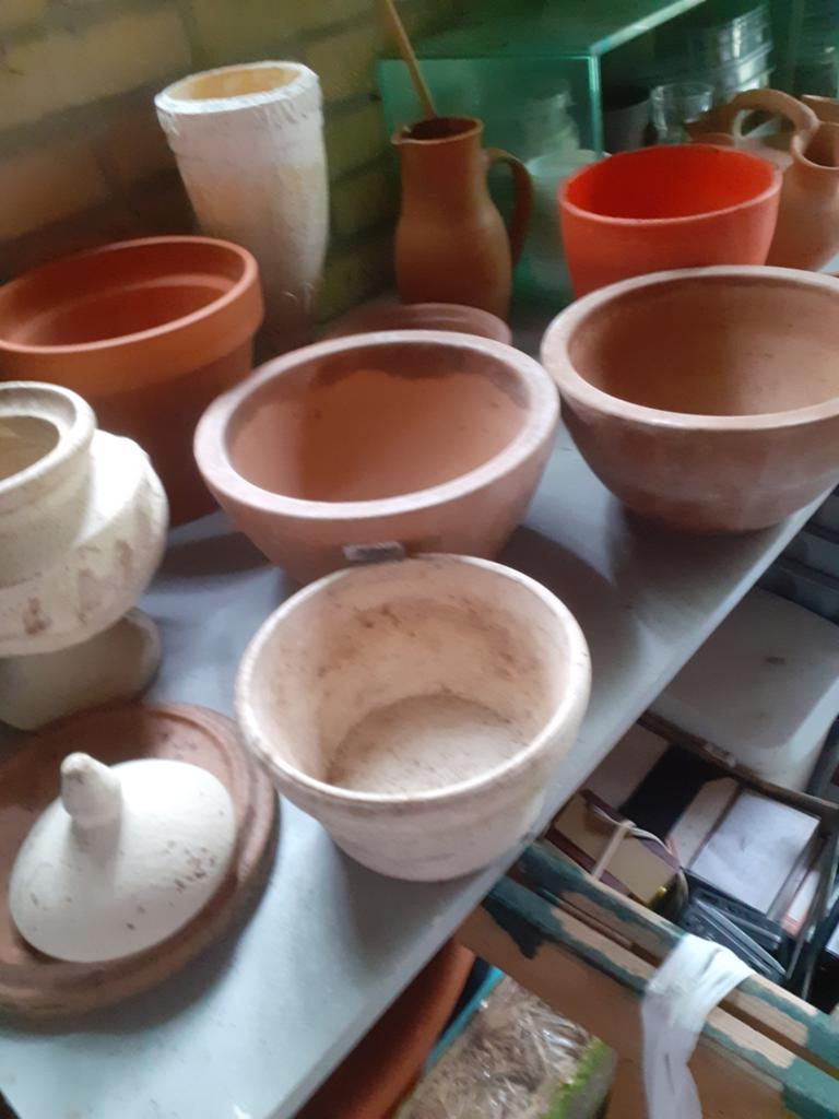 Aardewerk schalen en potten, Tuin en Terras, Ophalen, Rond, Aardewerk, Minder dan 40 cm